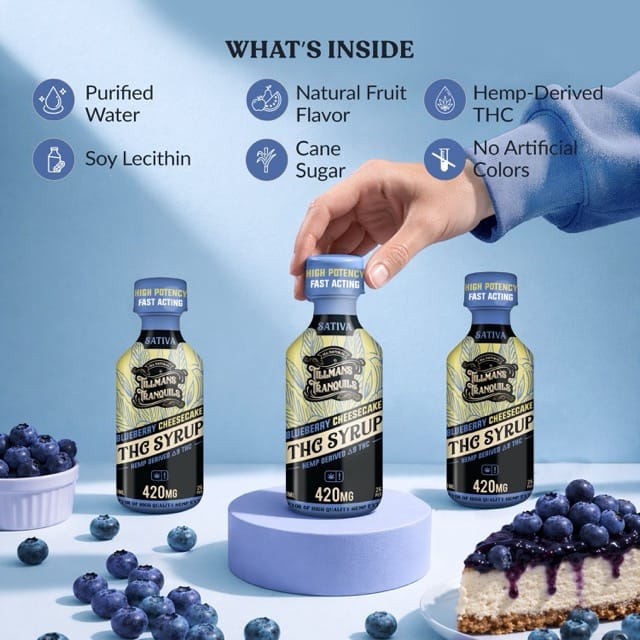 THC Syrup Blueberry Cheesecake - 420mg Delta 9 - Image 3