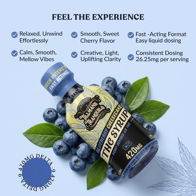 THC Syrup Blueberry Cheesecake - 420mg Delta 9 - Image 4