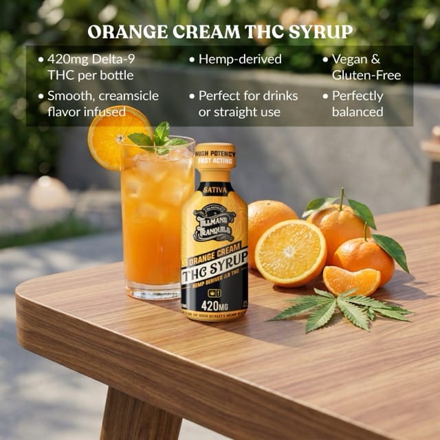 THC Syrup Orange Cream - 420mg Delta 9 - Image 4