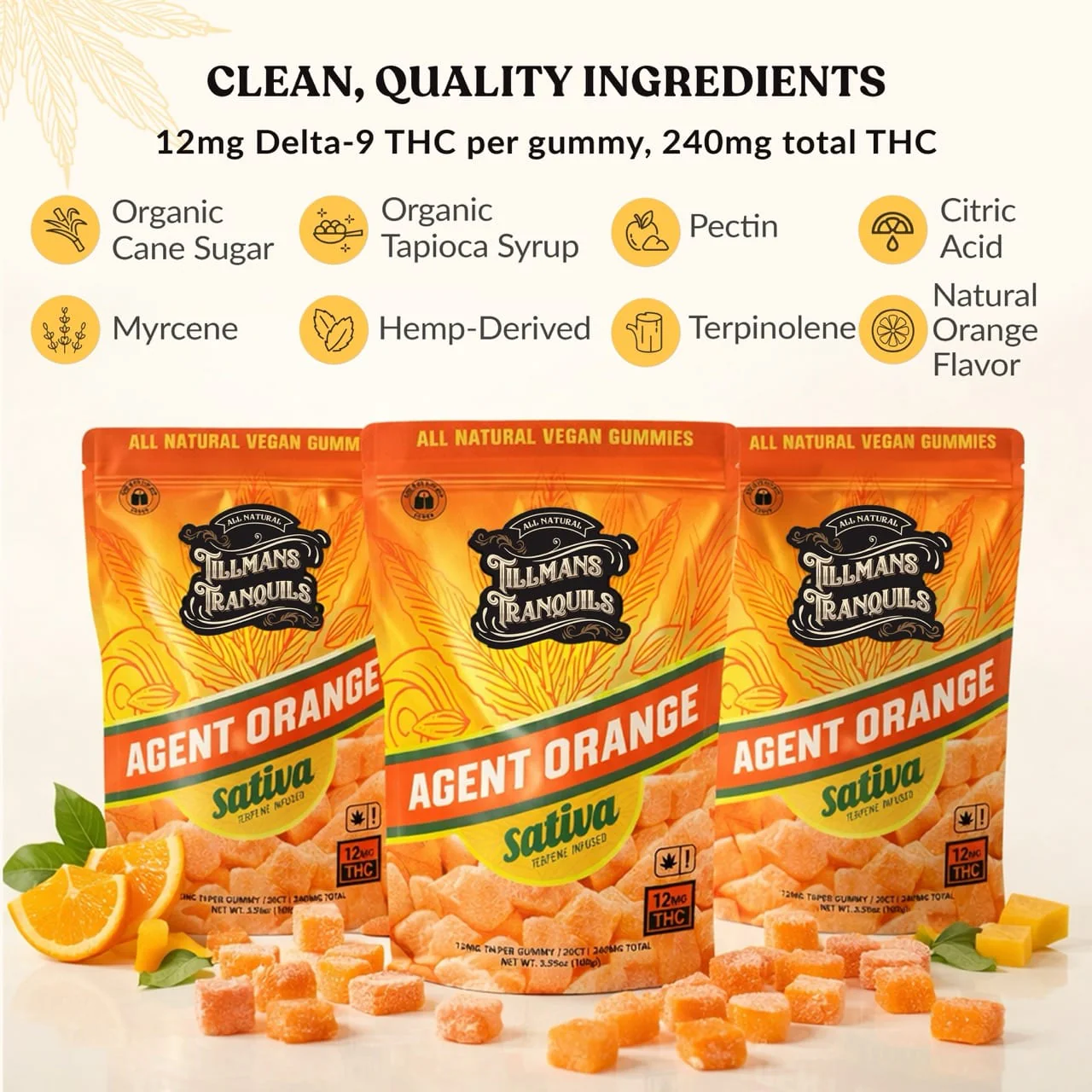 Orange THC Gummies - 240mg THC - Image 2