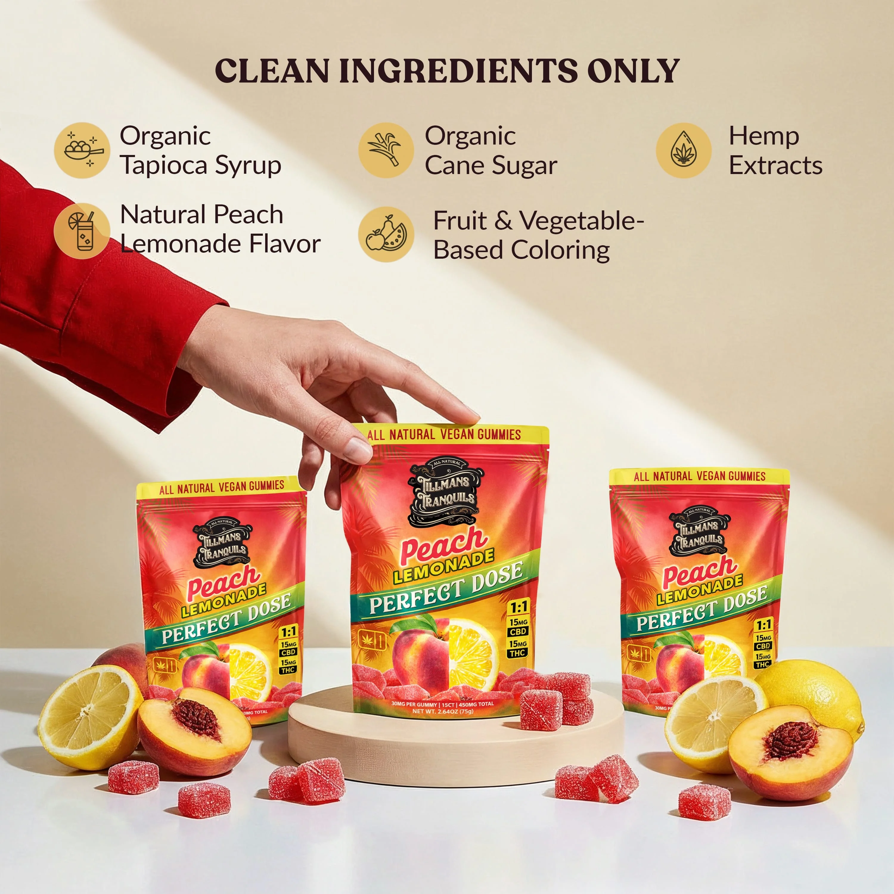 Peach Lemonade THC Gummies - Image 5