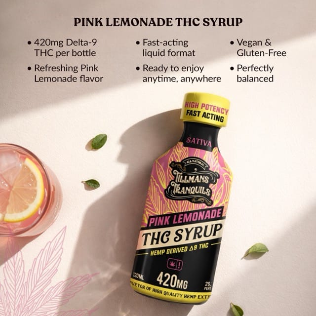 THC Syrup Pink Lemonade - 420mg Delta 9 - Image 5