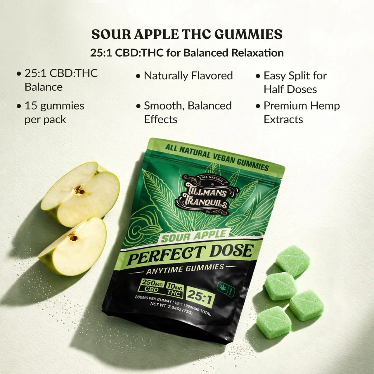 Sour Apple 260mg Gummies - 25:1 - Image 3